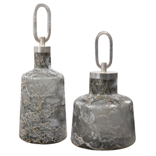 Uttermost Storm Art Glass Bottles - Set of 2