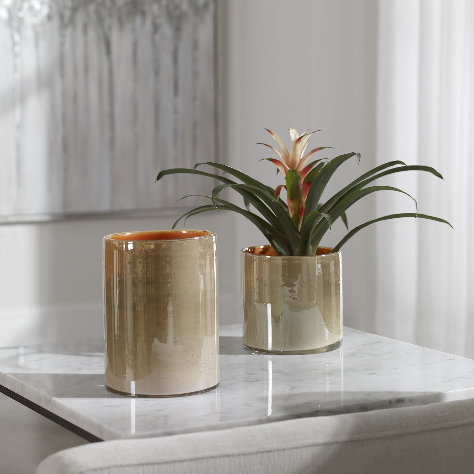 Uttermost Tangelo Beige Orange Vases - Set of 2