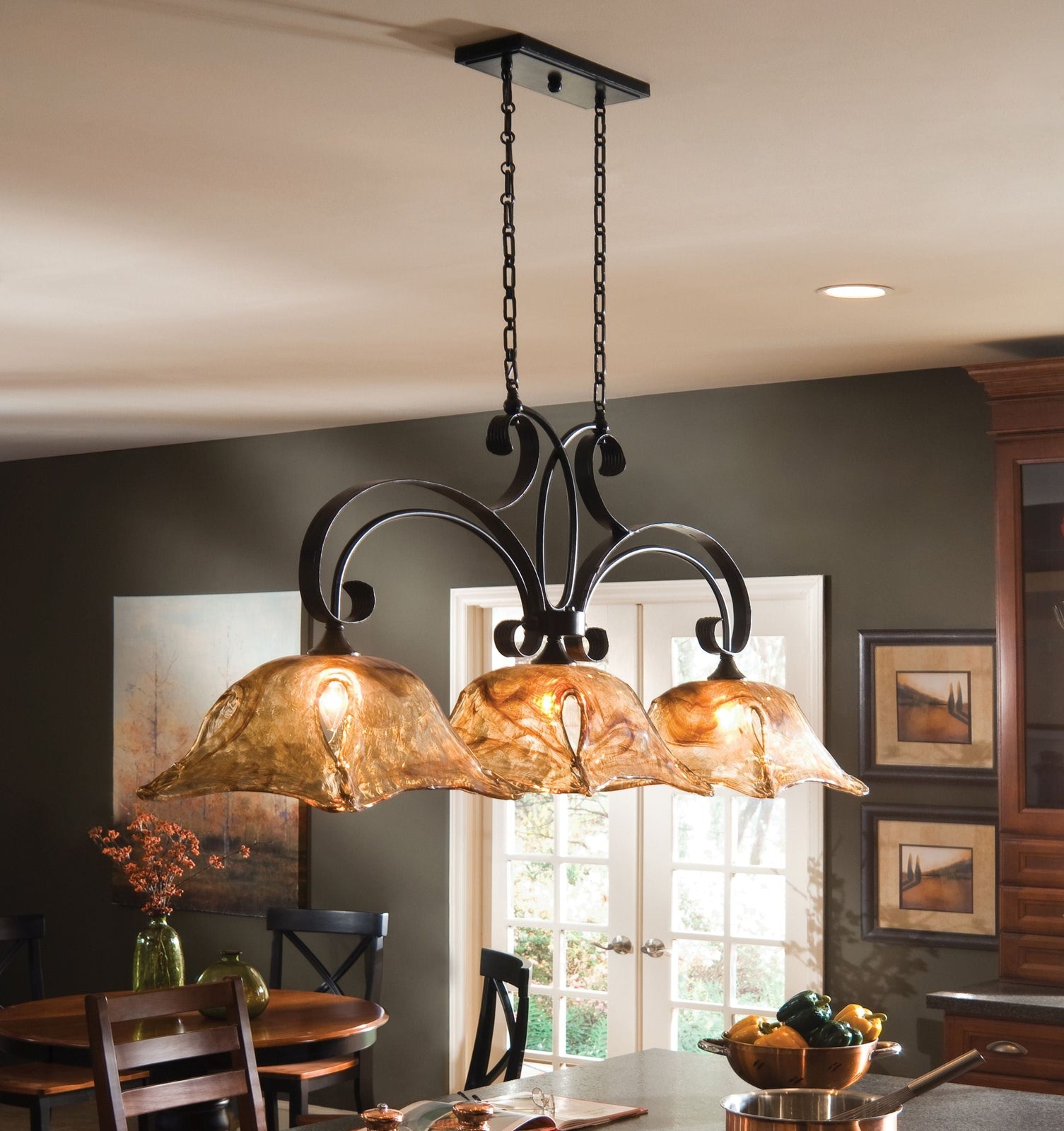 Uttermost Vetraio 3 Lt Bronze Kitchen Island Light