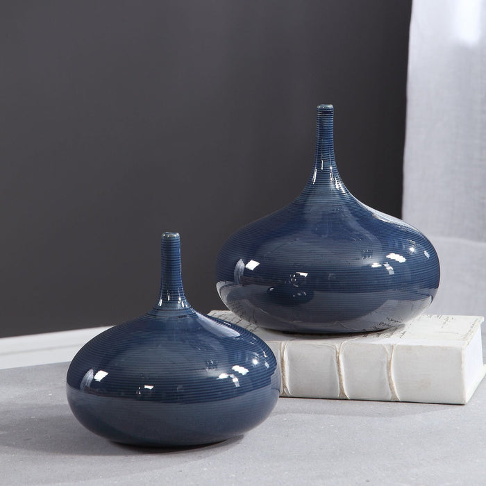 Uttermost Zayan Blue Vases - Set of 2