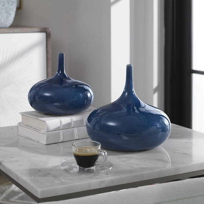 Uttermost Zayan Blue Vases - Set of 2