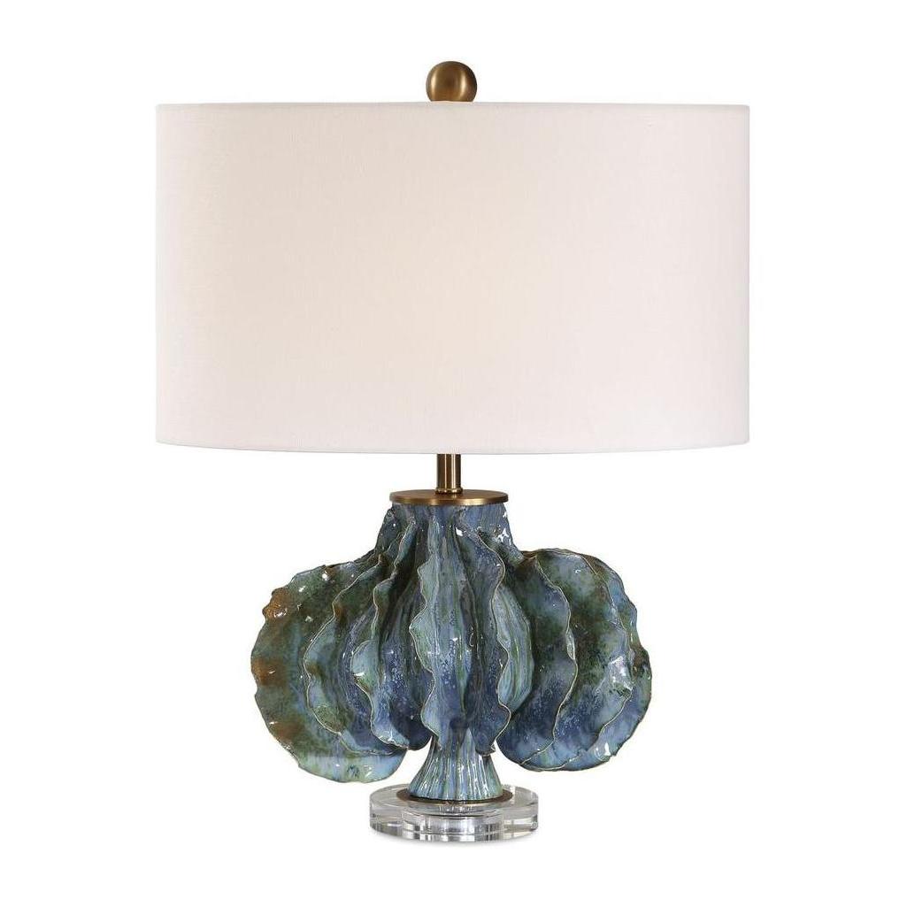 Uttermost Ruffle Up Blue Green Table Lamp