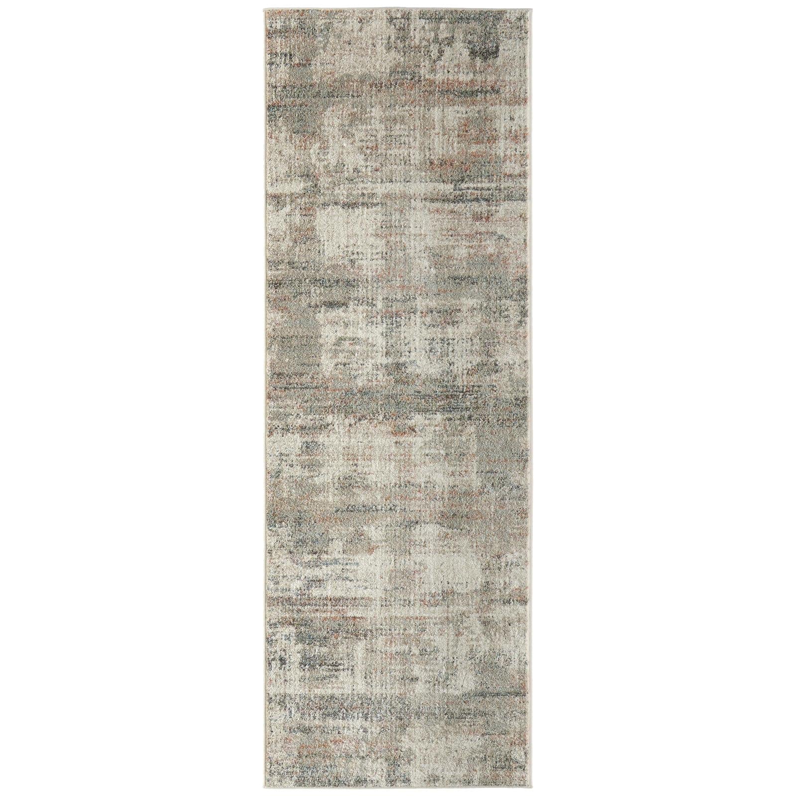 Feizy Eden 39QWF Modern Abstract Rug in Ivory/Gray/Green