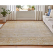 Feizy Eastfield 69FRF Modern Abstract Rug in Yellow/Ivory/Gold