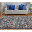 Feizy Kaia 39HRF Transitional Floral & Botanical in Blue/Orange/Ivory