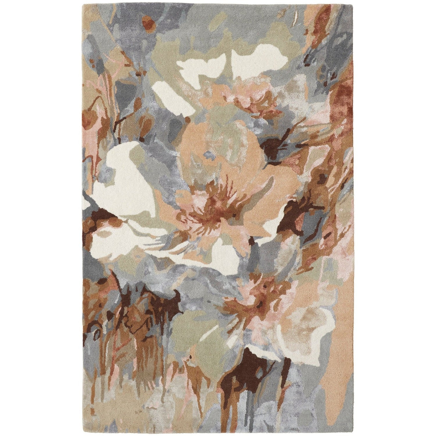 Feizy Dafney 8868F Transitional Floral & Botanical in Tan/Gray/Green