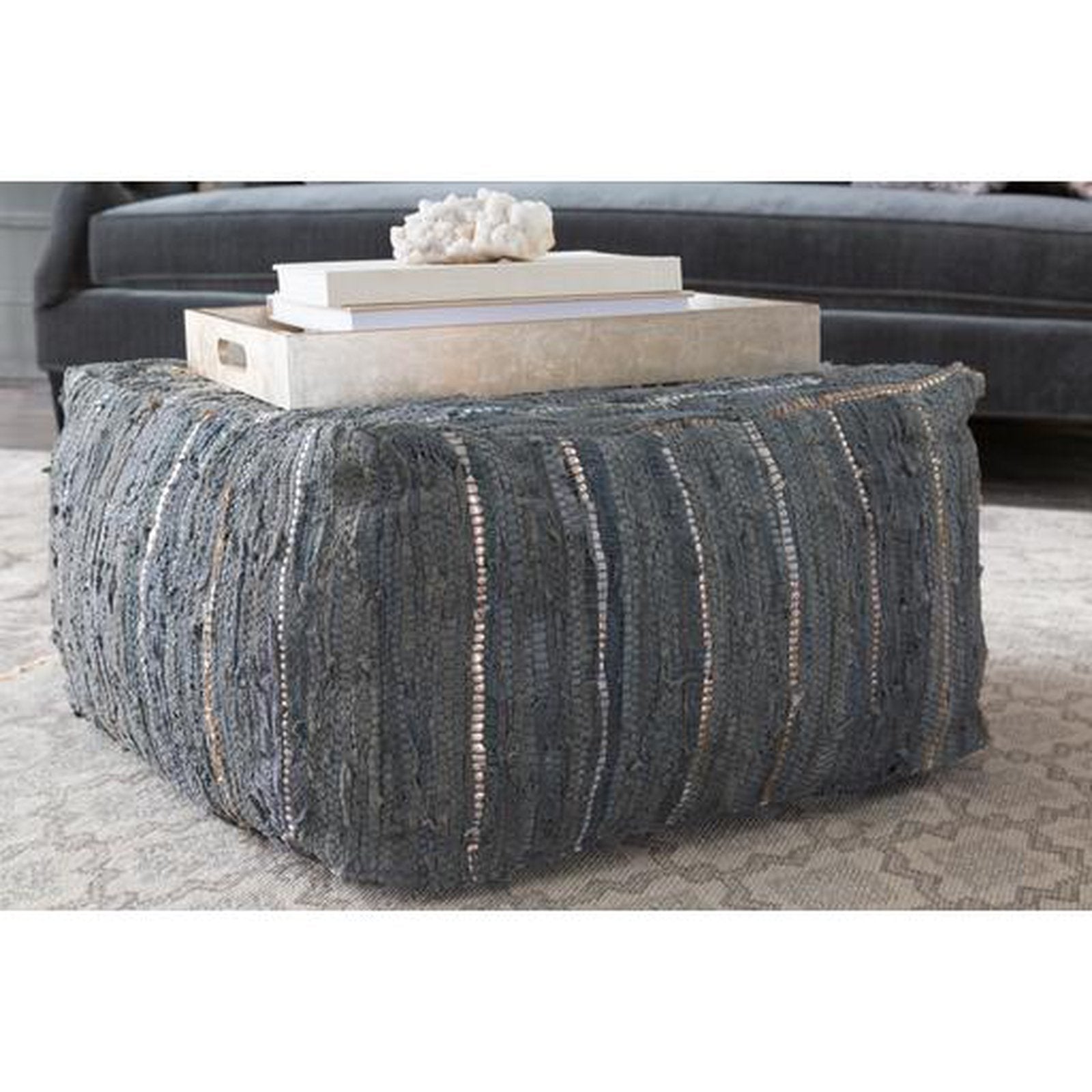 Livabliss by Surya Anthracite Pouf