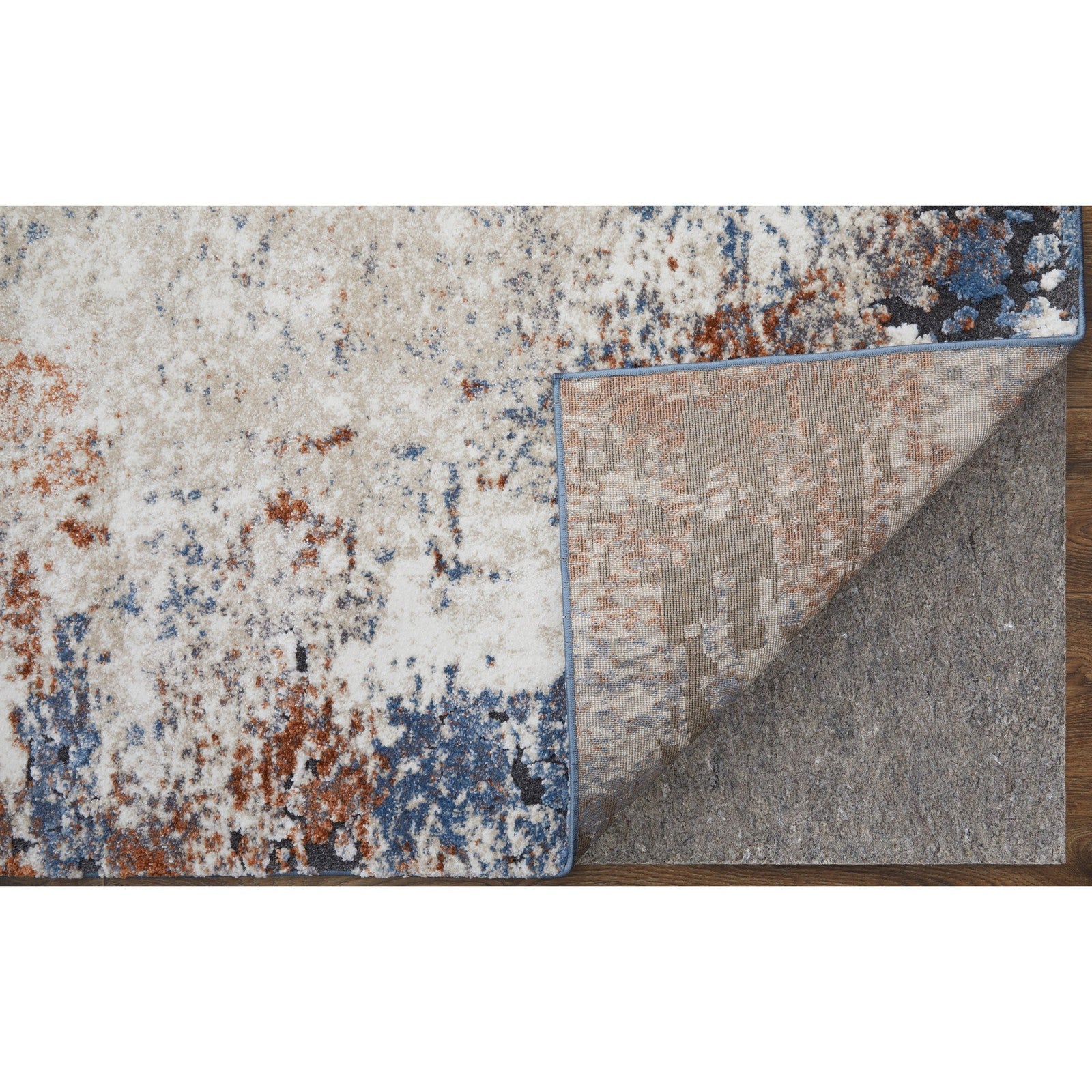 Feizy Gilmore 39MNF Modern Distressed in Ivory/Blue/Taupe