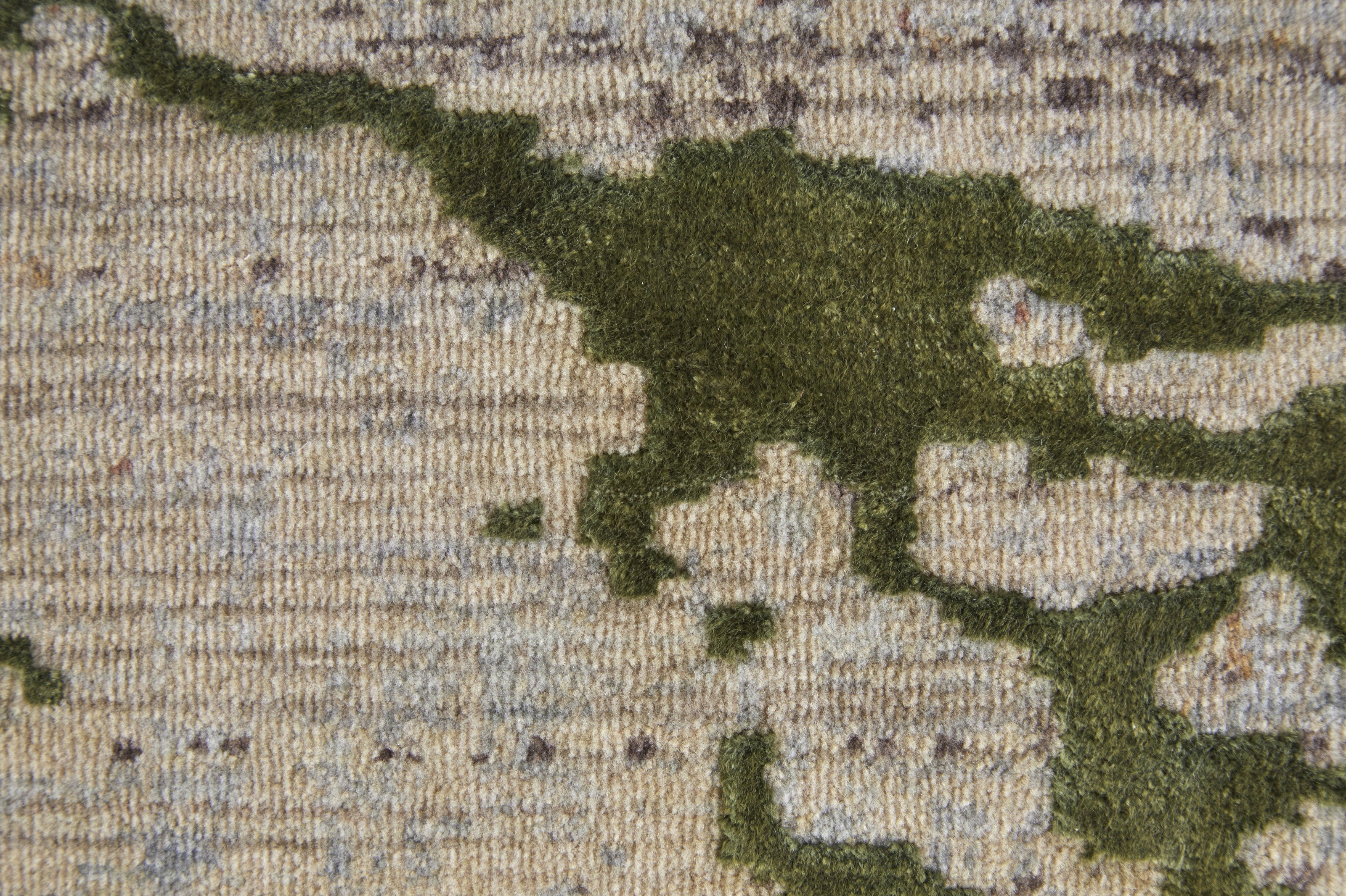 Feizy Pryor 39NEF Modern Abstract in Taupe/Green/Tan