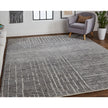 Feizy Alford 6913F Modern Checkered in Gray/Silver/Ivory