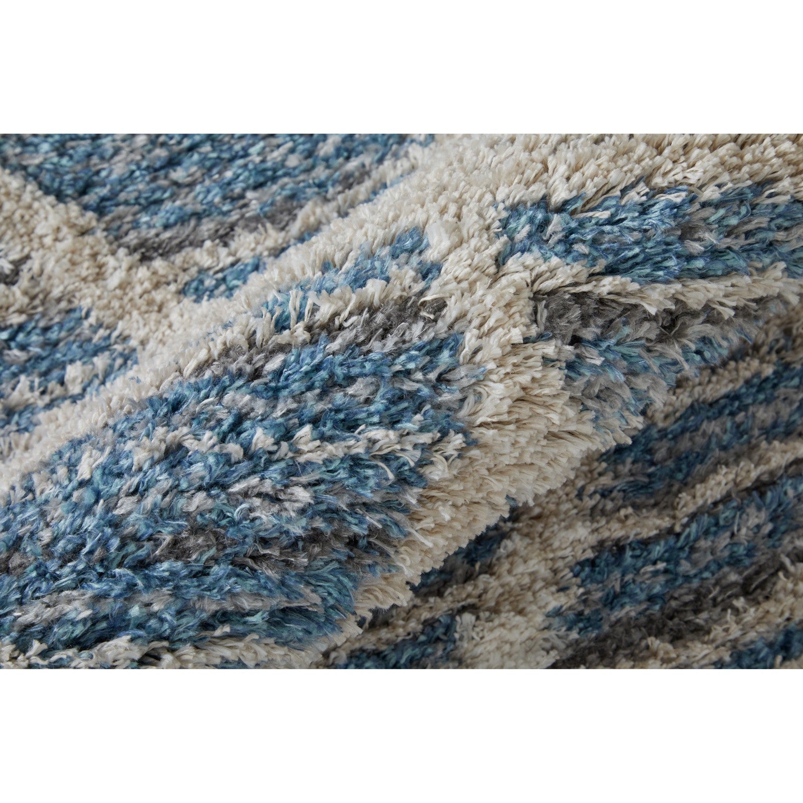 Feizy Mynka 39ICF Transitional Diamond in Blue/Ivory