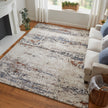 Feizy Gilmore 39MLF Modern Abstract in Ivory/Blue/Gray