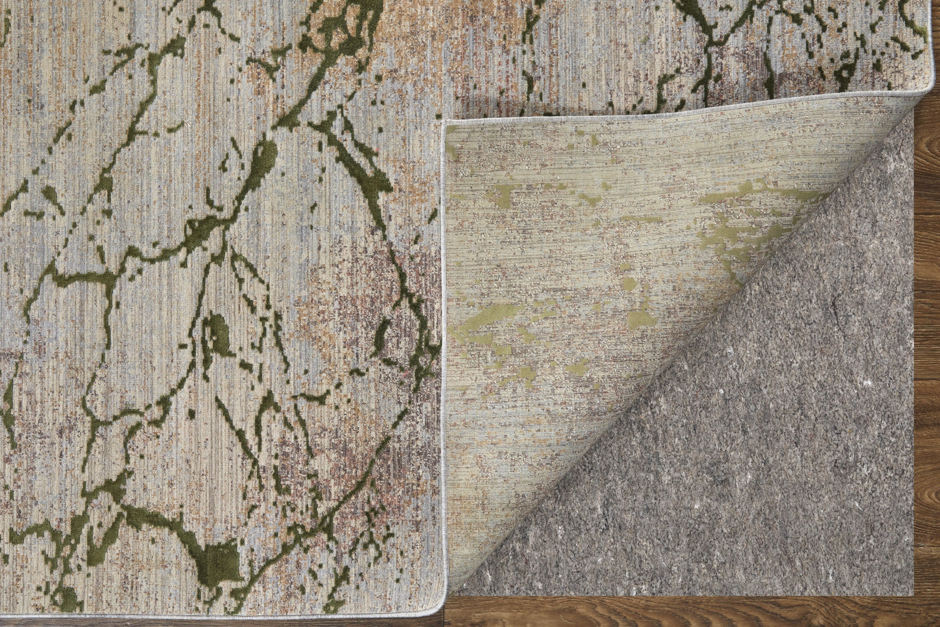 Feizy Pryor 39NEF Modern Abstract in Taupe/Green/Tan