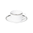 Christofle Malmaison Gilded Porcelain Tea Cup and Saucer