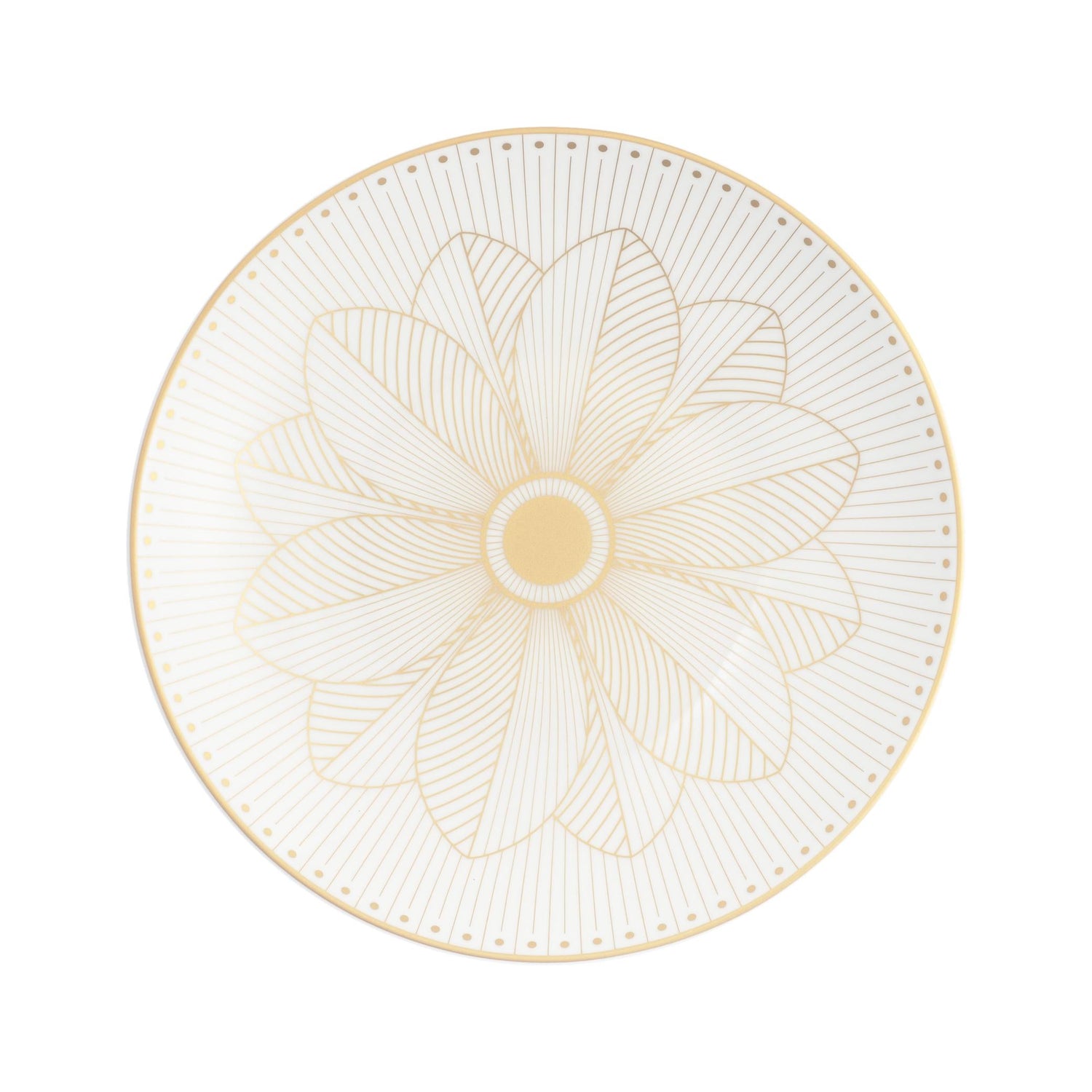 Christofle Malmaison Impériale Porcelain Bread Plate Gold Finish