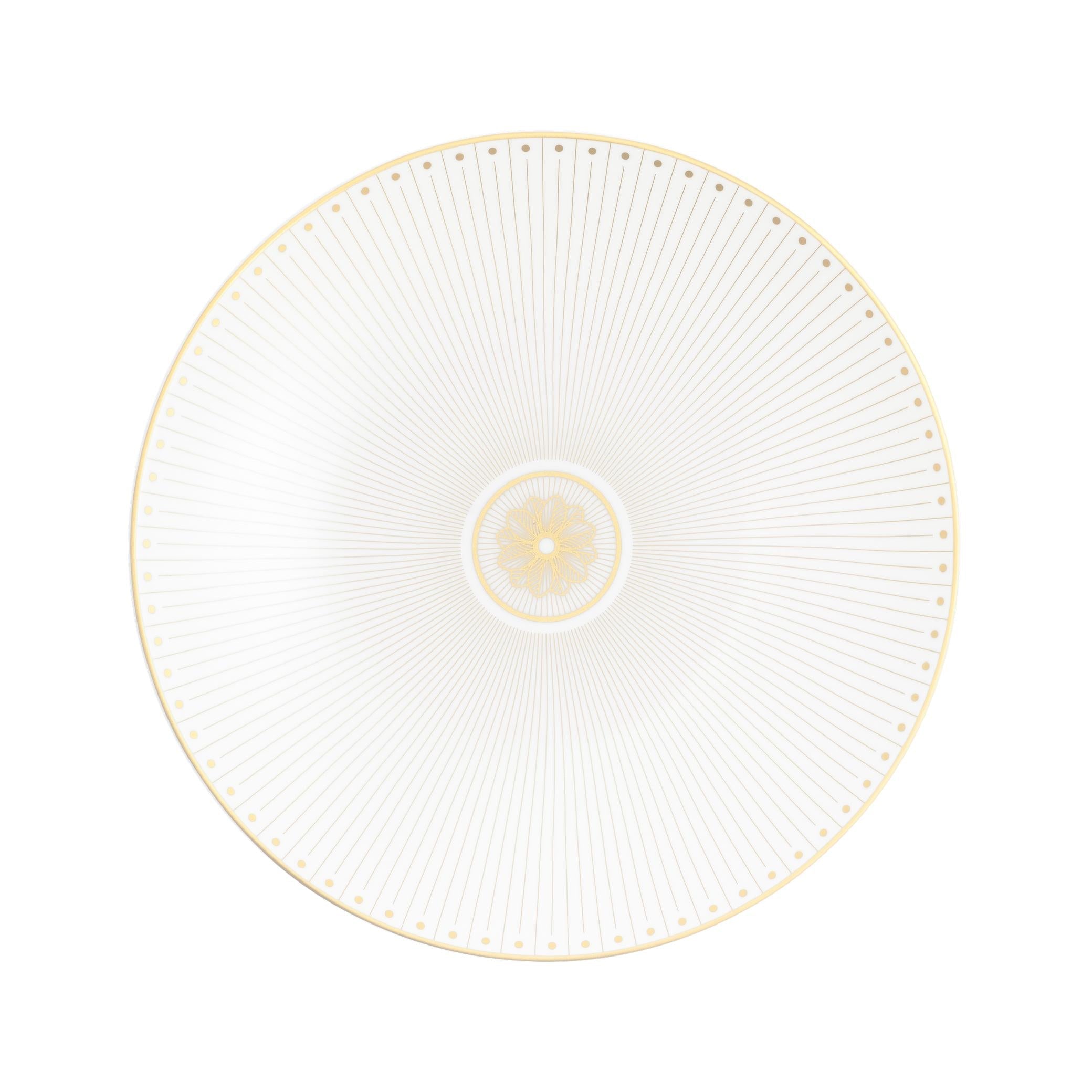 Christofle Malmaison Impériale Dessert Plate Porcelain Gold