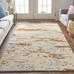 Feizy Everley 8644F Modern Abstract in Ivory/Blue/Brown