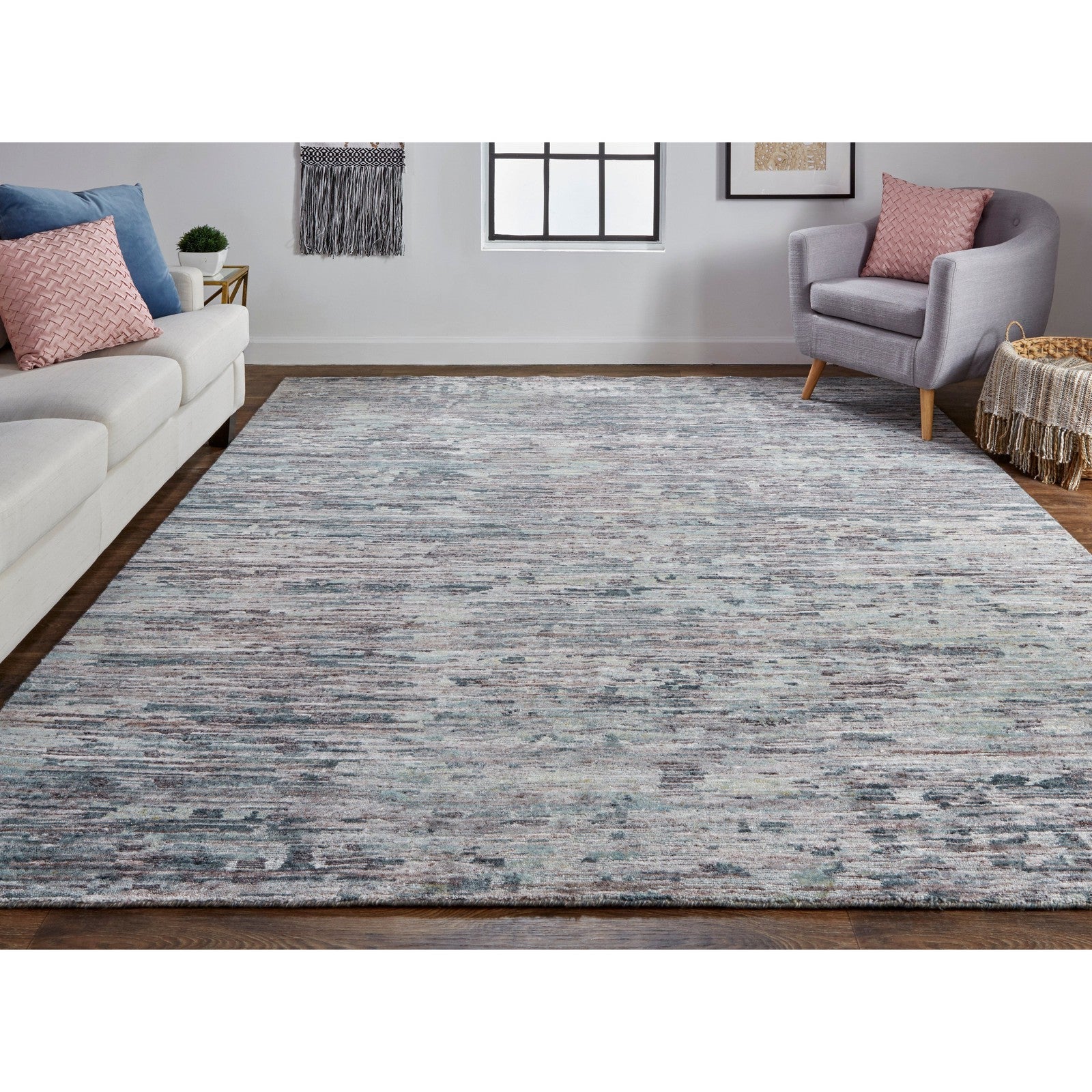 Feizy Conroe 6823F Modern Abstract in Blue/Gray