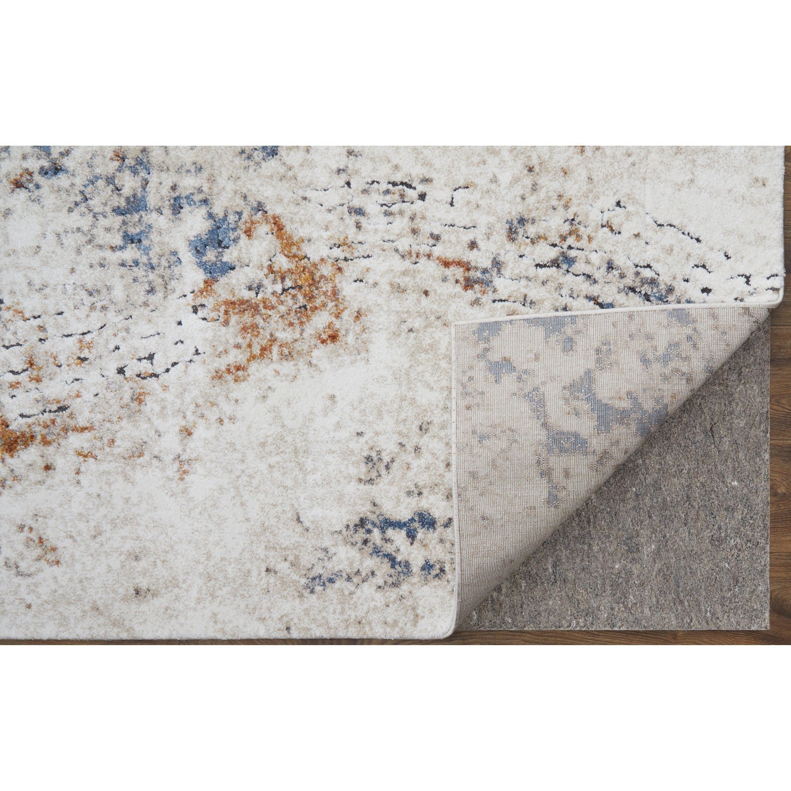 Feizy Gilmore 39MMF Modern Abstract in Ivory/Blue/Orange