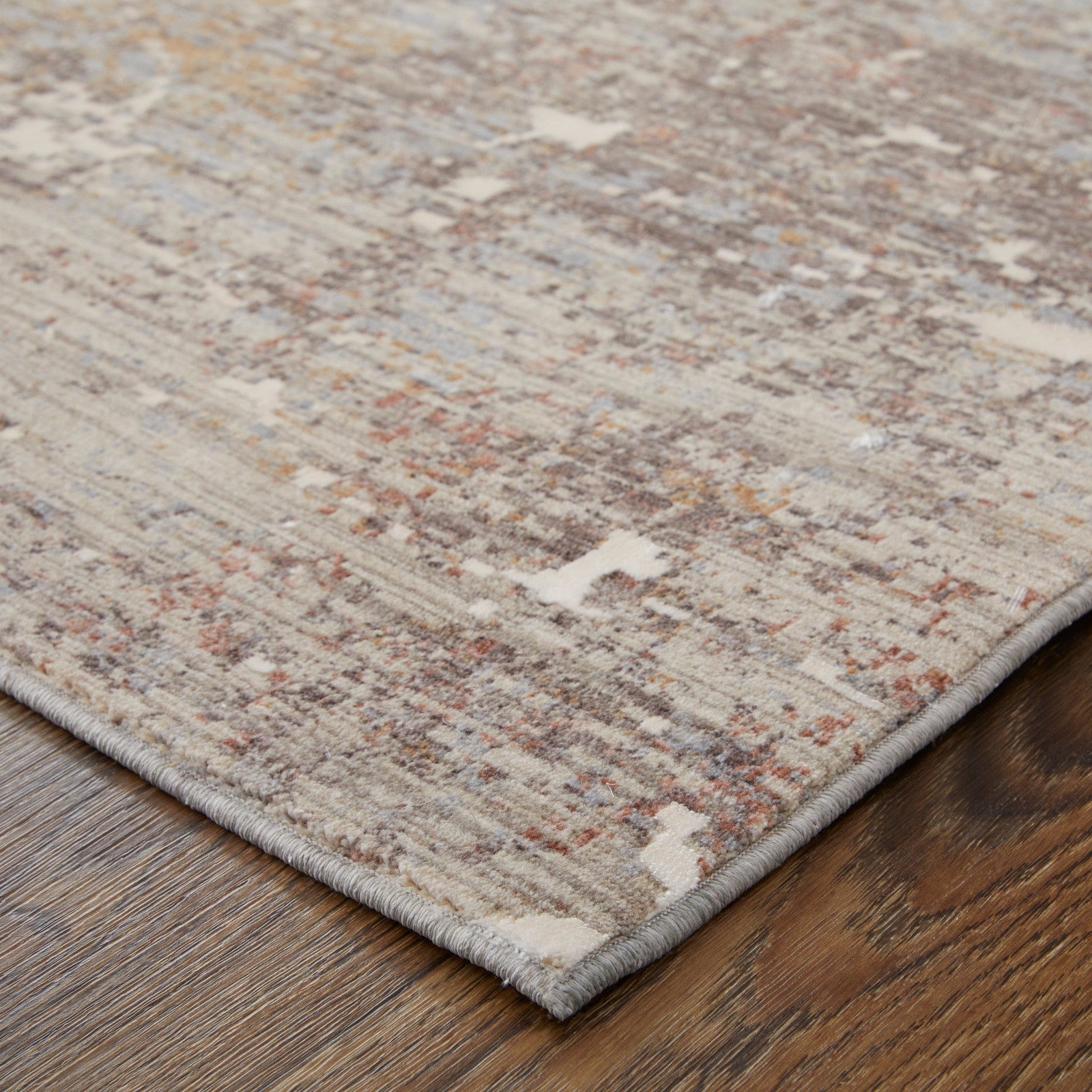 Feizy Pryor 39NHF Modern Abstract in Taupe/Brown/White