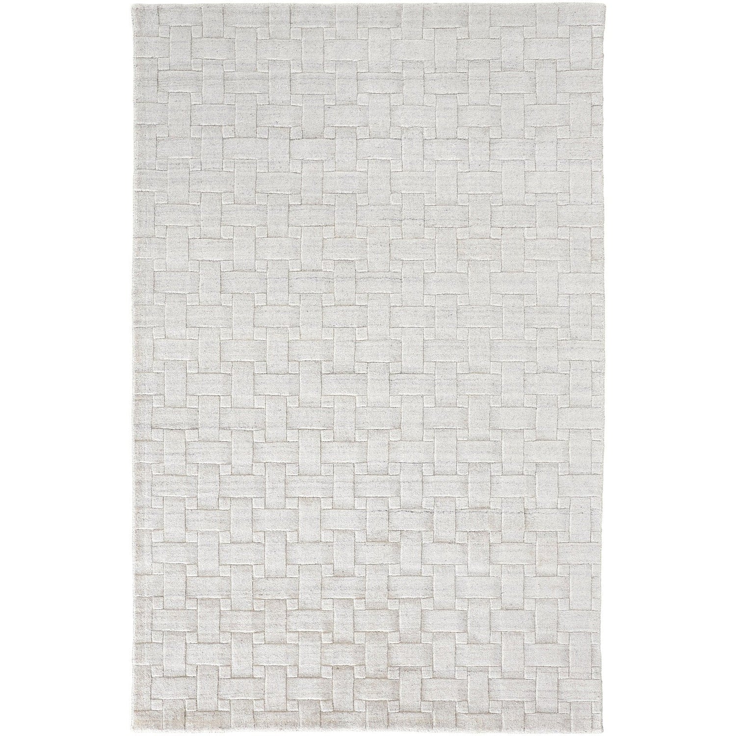Feizy Redford 8669F Transitional Solid in White/Silver