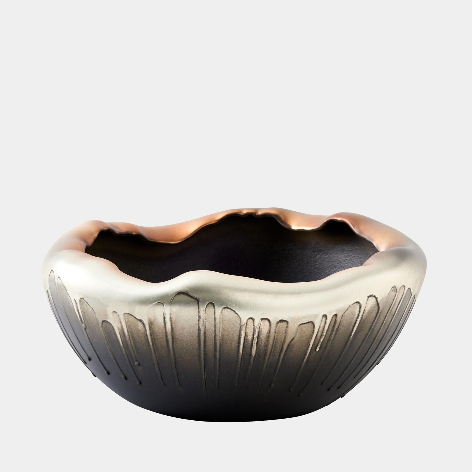 Global Views Selena Textured Silver Vase and Bowl
