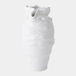 Global Views Ruffle Top Vase White