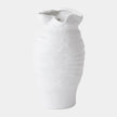 Global Views Ruffle Top Vase White