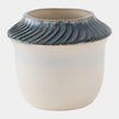 Global Views Aiden Etched Blue Rimed Vase