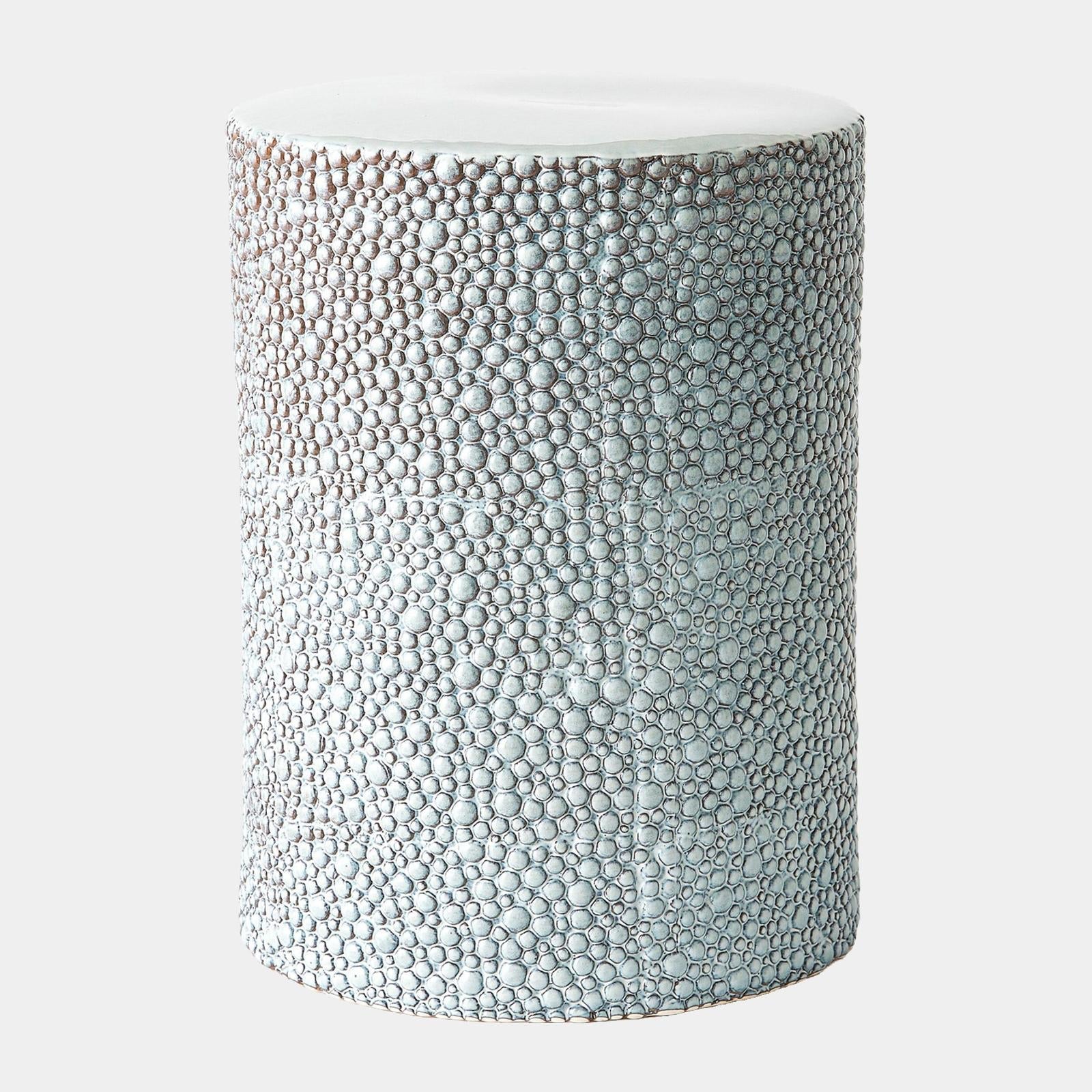 Global Views Ferradas Stone Stool Shiny