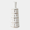 Global Views Labirinto Golden Stripe White Vase