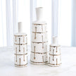 Global Views Labirinto Golden Stripe White Vase