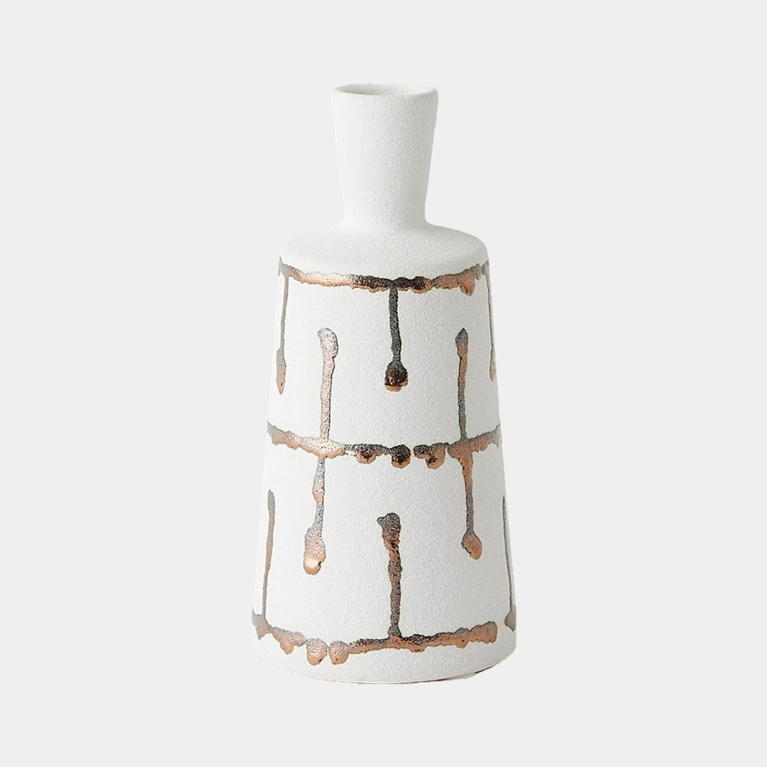 Global Views Labirinto Golden Stripe White Vase