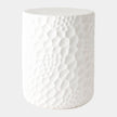 Global Views Brorie Chiseled Garden Stool White