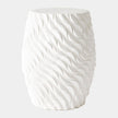 Global Views Wave Garden Stool White