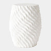 Global Views Wave Garden Stool White