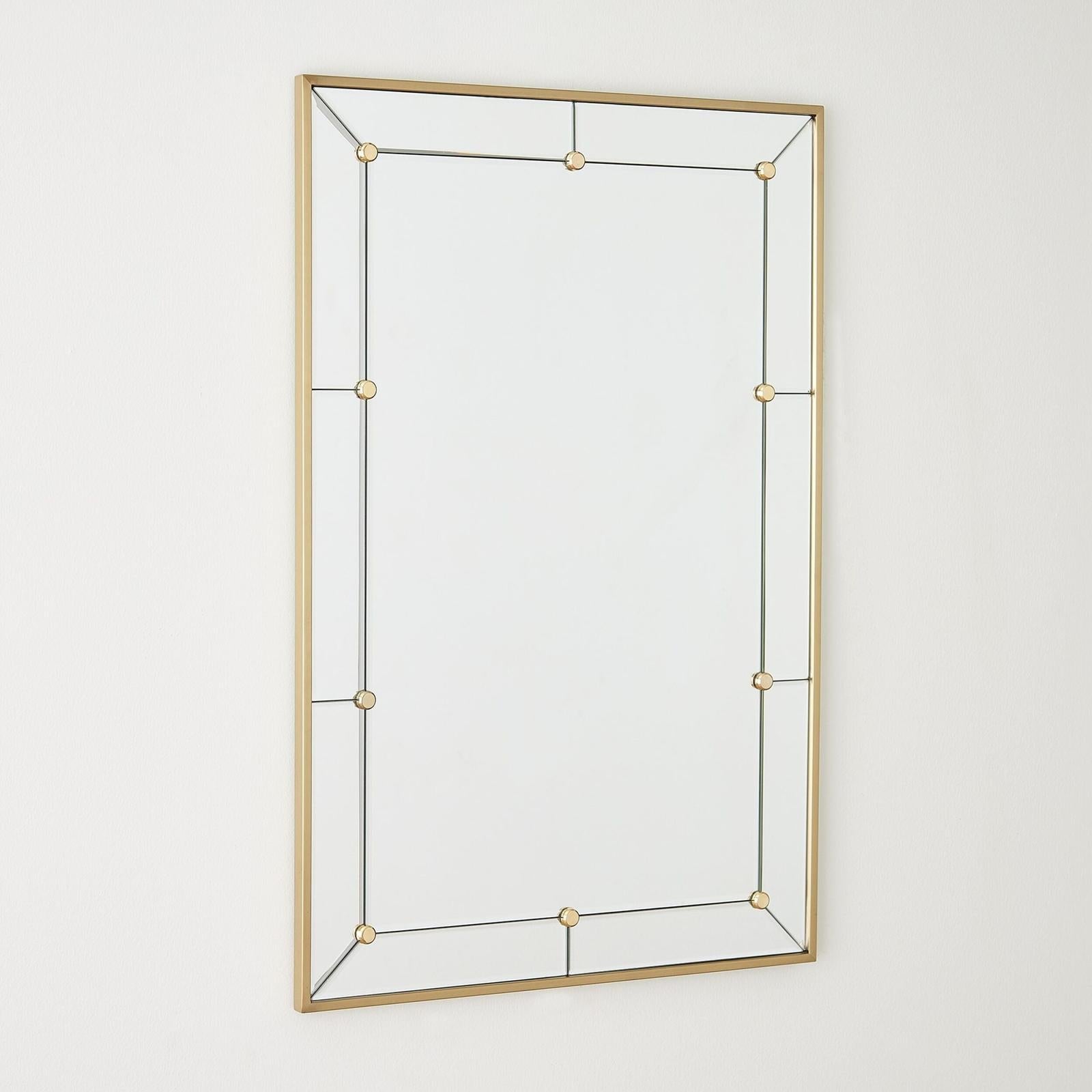 Global Views Claus Brushed Brass Stud Mirror