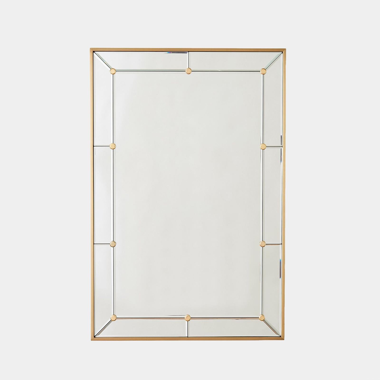 Global Views Claus Brushed Brass Stud Mirror