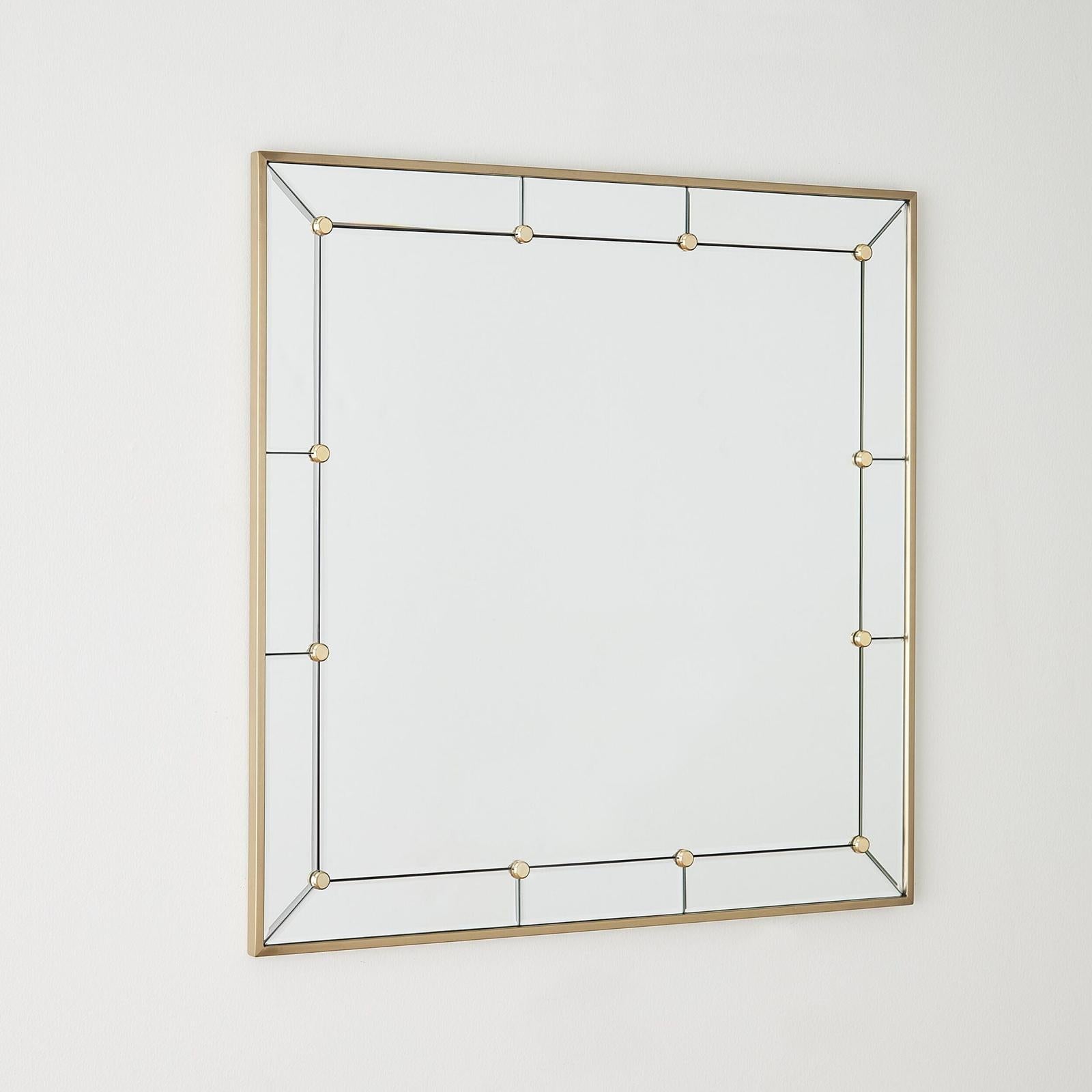 Global Views Claus Brushed Brass Stud Mirror
