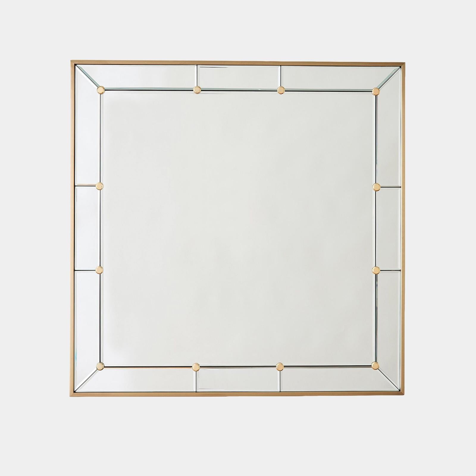 Global Views Claus Brushed Brass Stud Mirror