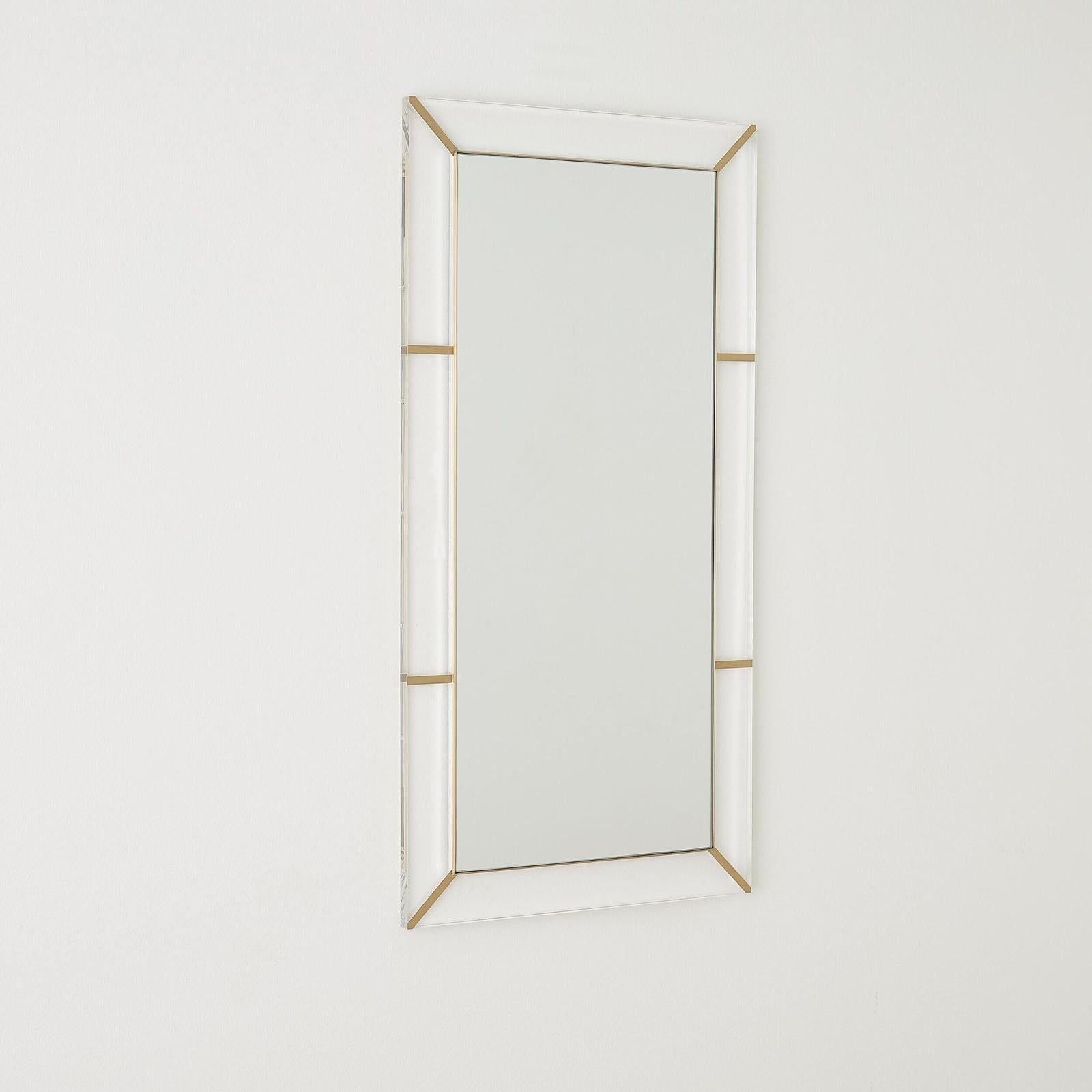 Global Views Asher Mirror Acrylic/Brushed Brass