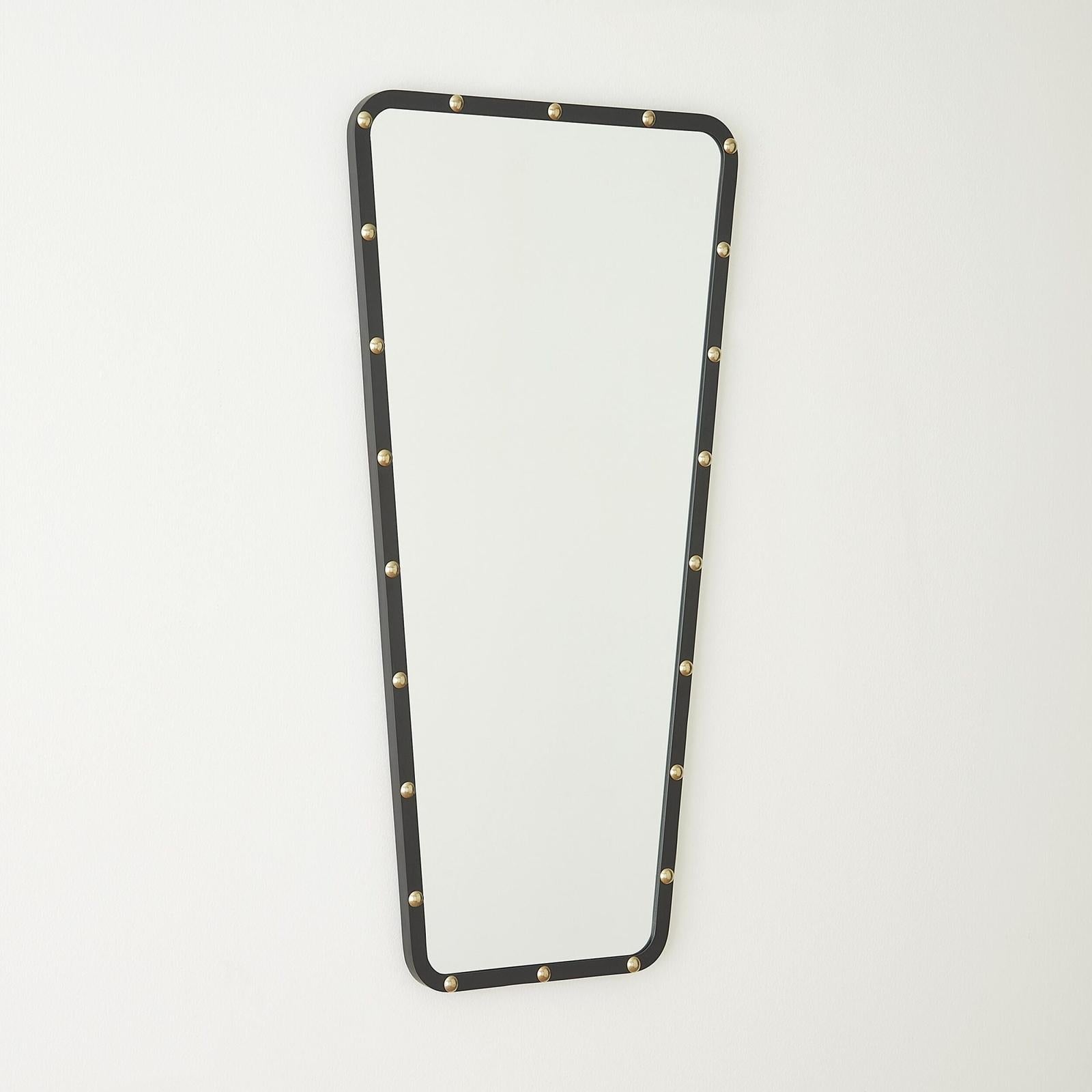 Global Views Fremmy Irregular Mirror Black with Brass Studs