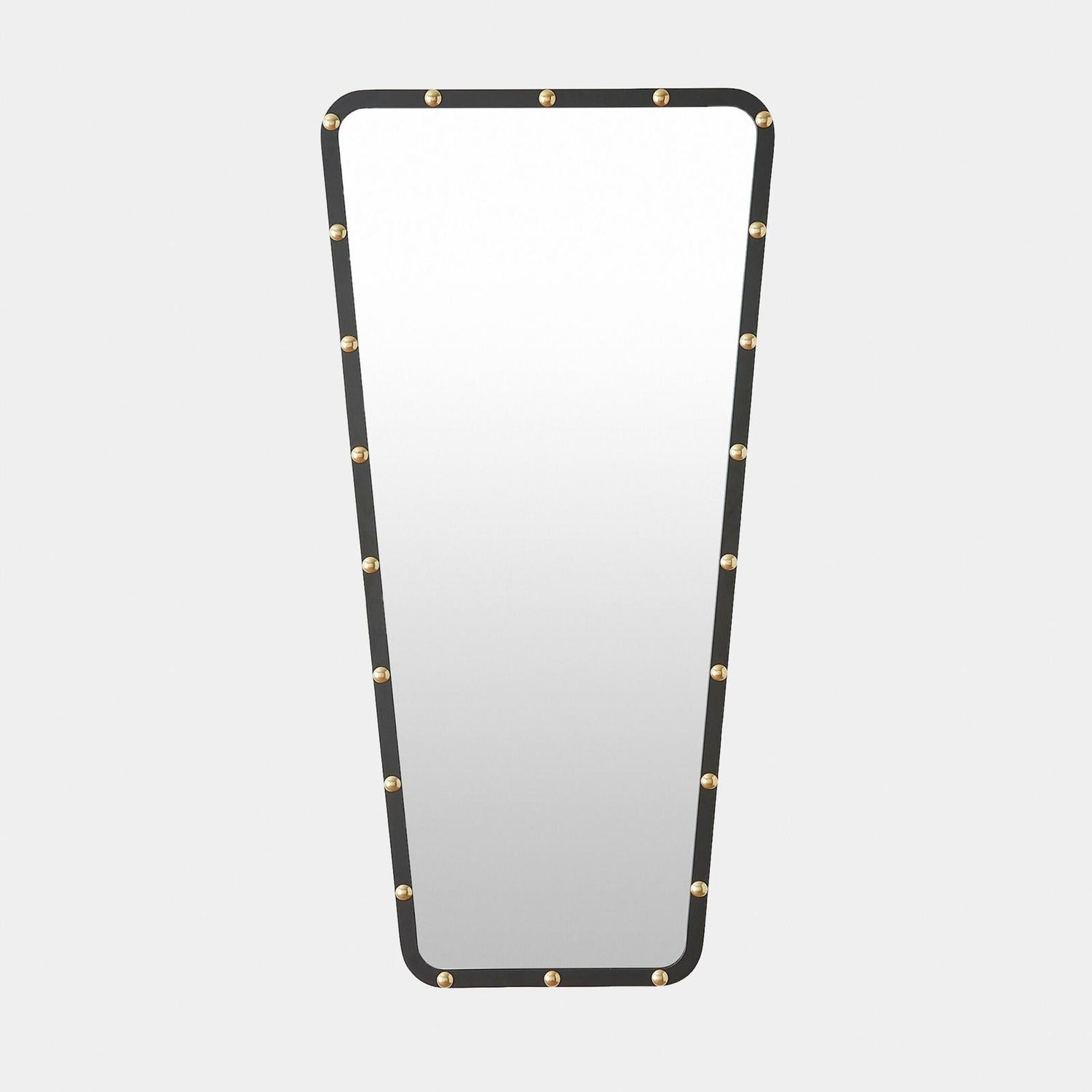 Global Views Fremmy Irregular Mirror Black with Brass Studs