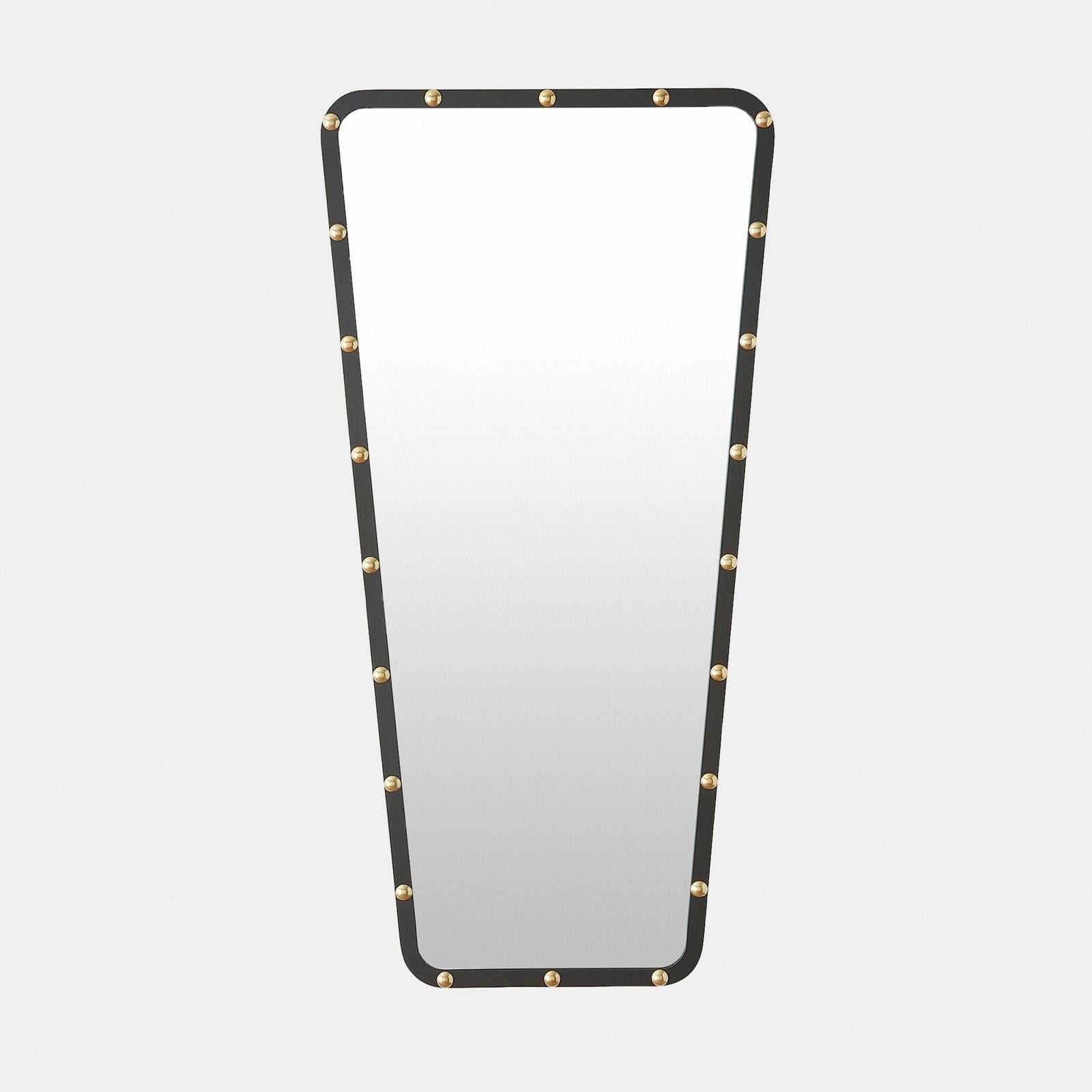 Global Views Fremmy Irregular Mirror Black with Brass Studs