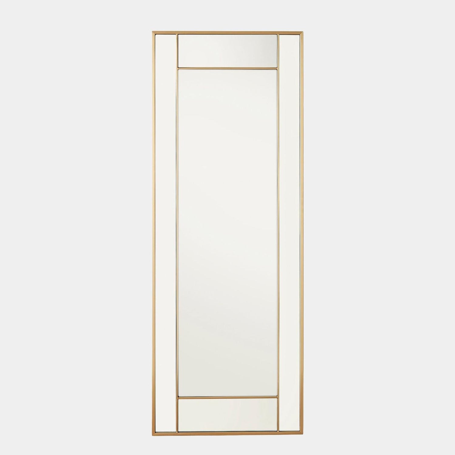 Global Views Block Framed Mirror Brass