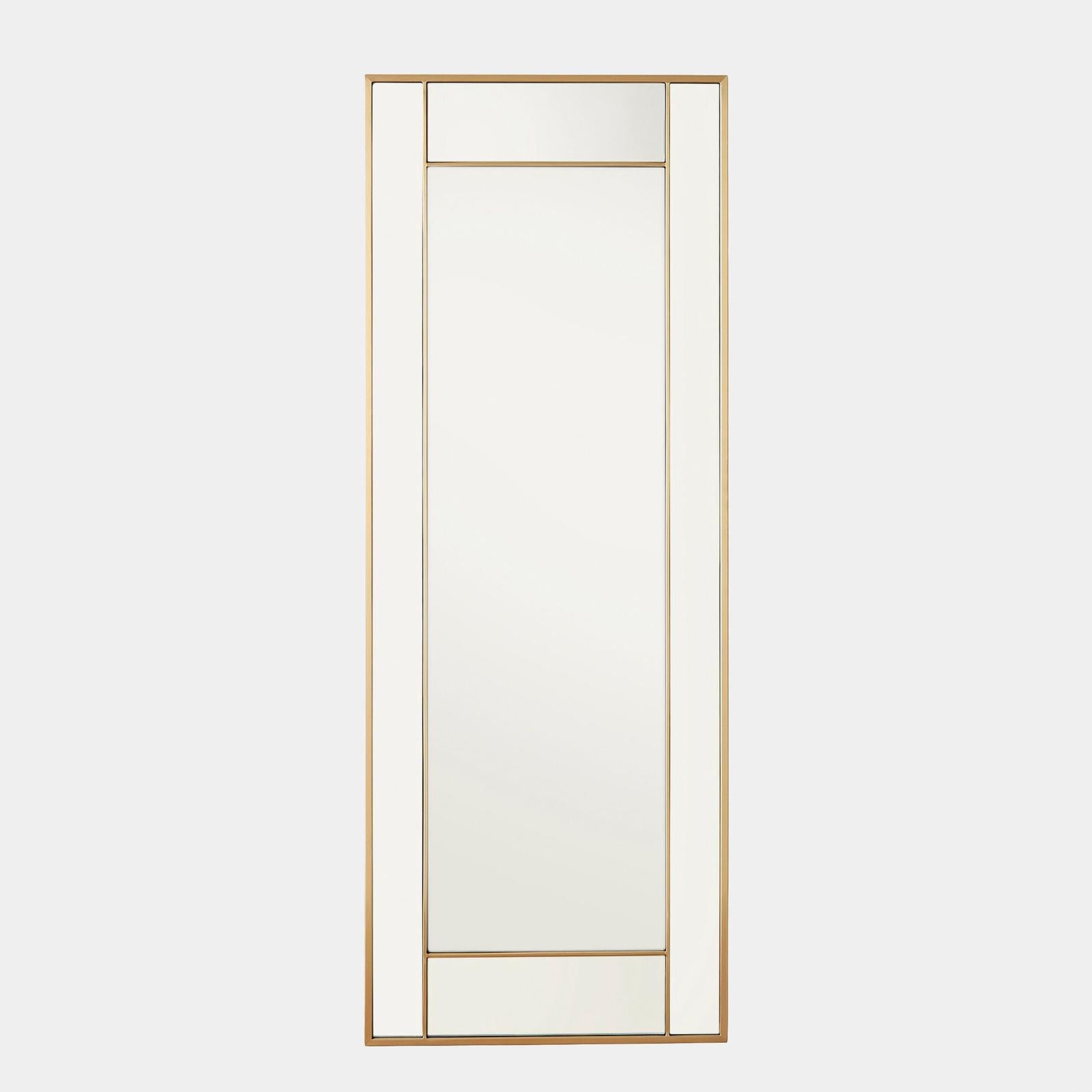 Global Views Block Framed Mirror Brass