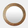 Global Views Cliffside Antique Copper Round Mirror