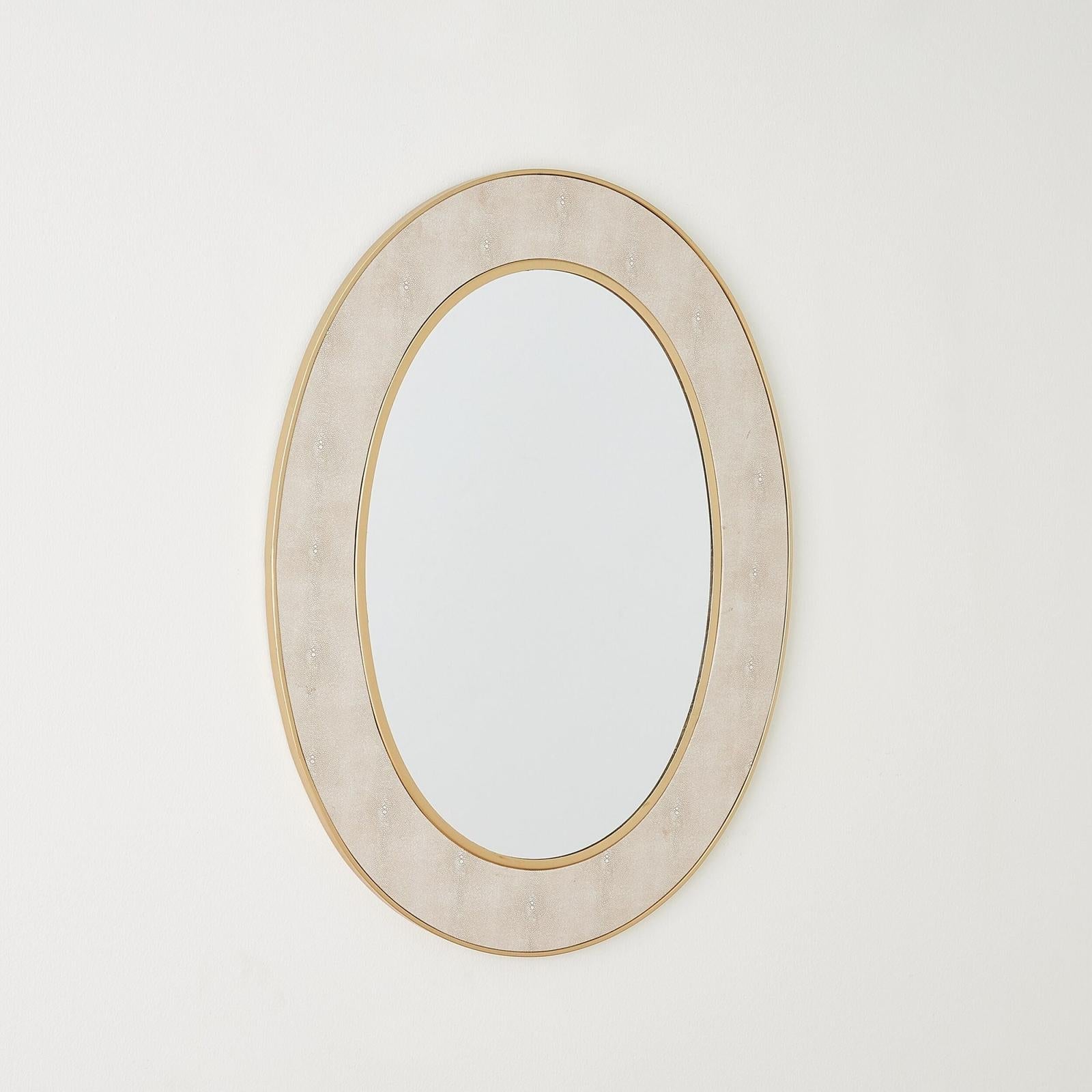 Global Views Rabson Mirror Faux Shagreen Gold