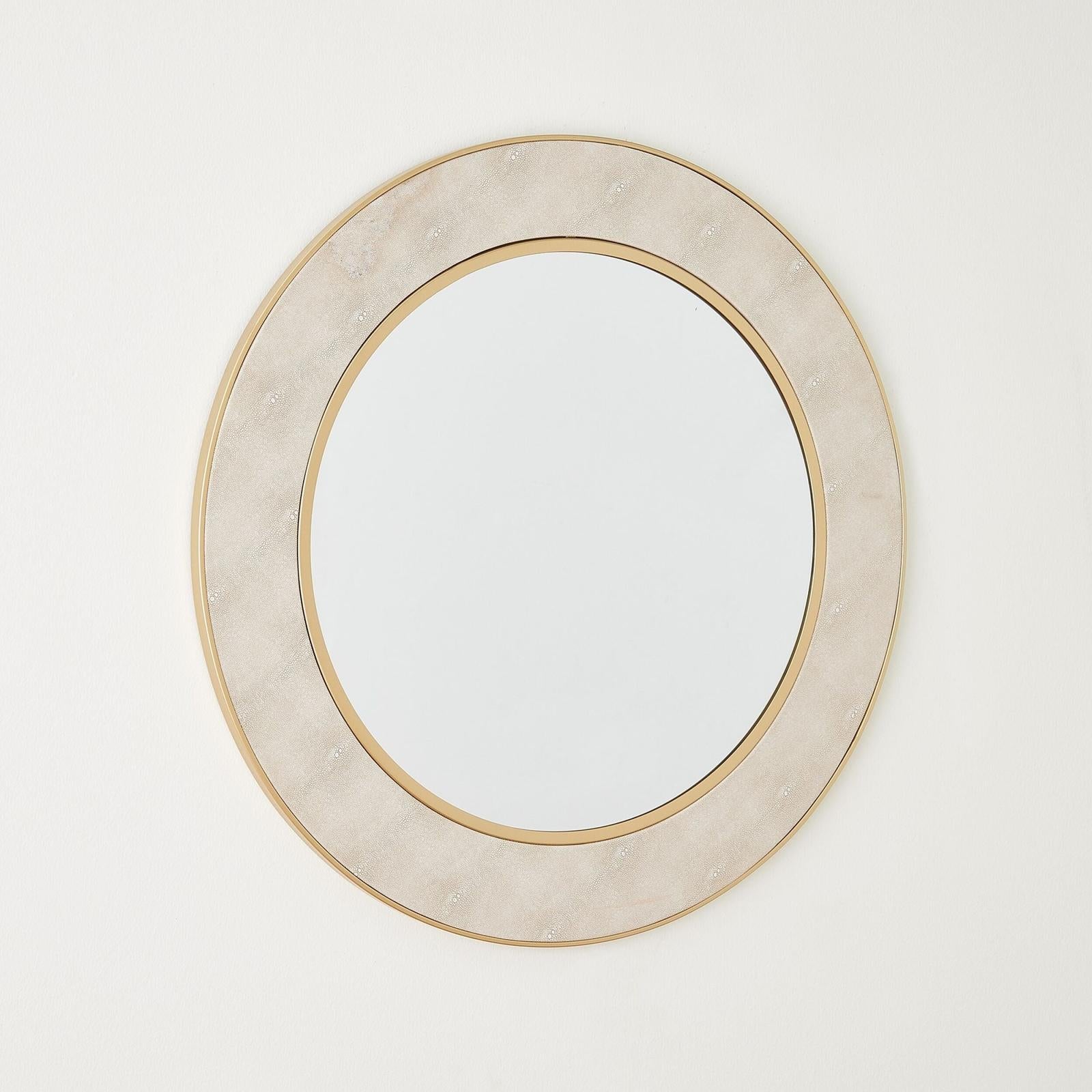 Global Views Rabson Mirror Faux Shagreen Gold
