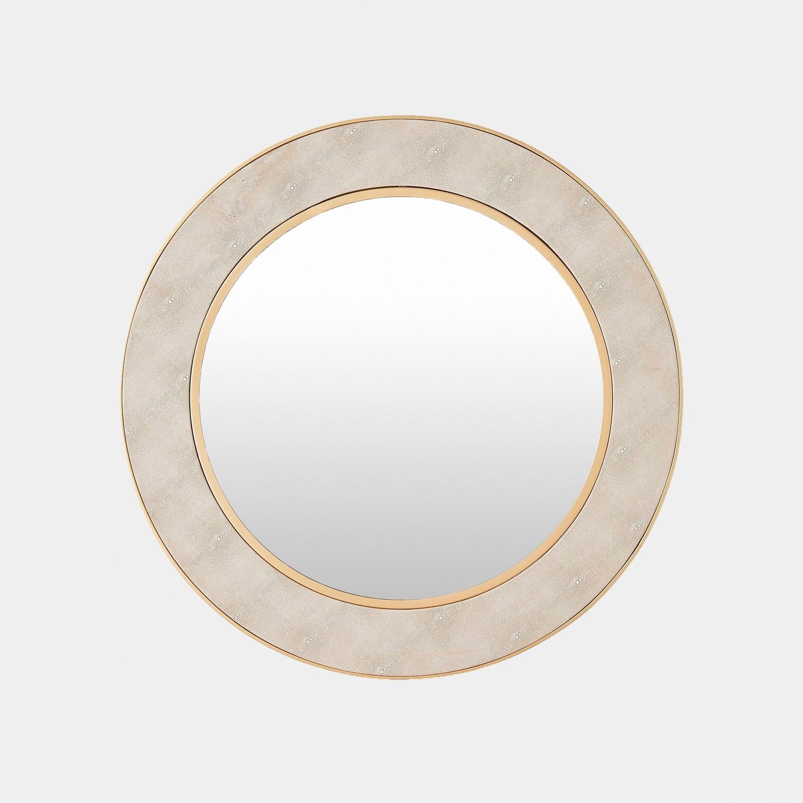 Global Views Rabson Mirror Faux Shagreen Gold